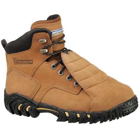 Michelin Size 10 Steel Toe Work Boots, Men's, Brown, M, XPX761