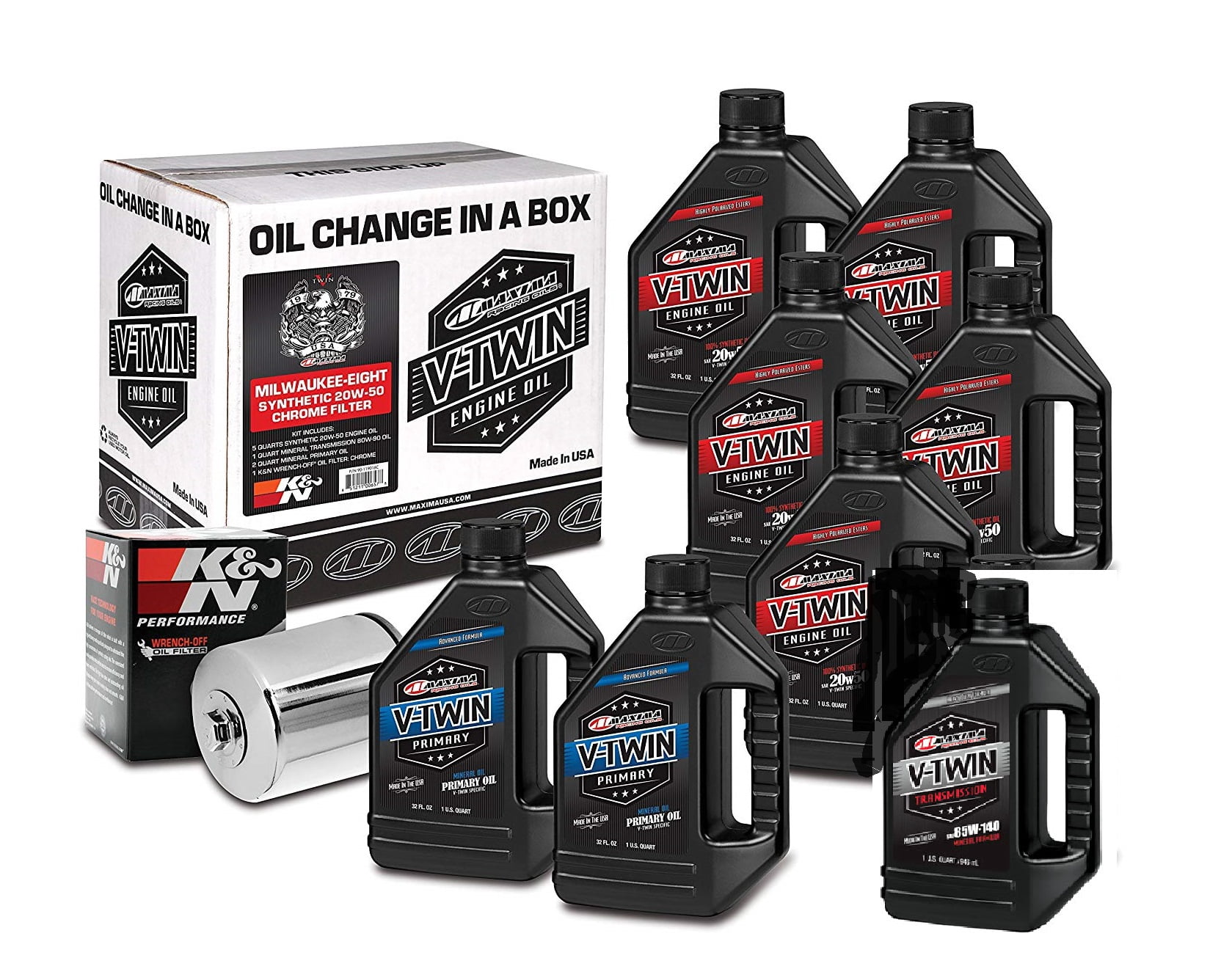 V-Twin Oil Change Kit Synthetic w/Chrome Filter, Milwaukee-Eight