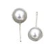 thumbnail image 1 of Pendientes de aleación de media perla simples y elegantes para mujer, joyería decorativa (plata), 1 of 4
