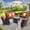 Brown/Orange, variant on Vcatnet 5 Pieces Outdoor Patio Furniture Sectional Sofa All-weather Conversation Set with Fire Pit Table for Garden,Poolside,Orange