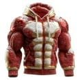 thumbnail image 5 of Men's Fuzzy Sherpa Pullover Hoodie 3D Printed Long Sleeve Sport Pocket Military Hoodies Winter Gym Hooded Sweatshirts Red XXL, 5 of 5