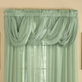 thumbnail image 3 of Collections Etc Scoop Two-Piece Rod Pocket Solid-Colored Sheer Valances for Windows, Decorative Accent and Added Privacy for Any Room in Home, Sage, 3 of 6