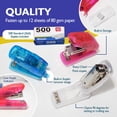 thumbnail image 3 of BAZIC Mini Stapler w/500 Staples, Standard (26/6) Built-in Staple Remover,24-Pack, 3 of 7