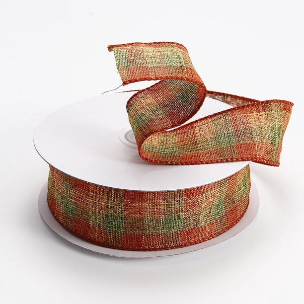 Nvzi Rollos de cinta de arpillera navideña de 5 yardas, cinta decorativa para envolver regalos, coronas, lazos, decoración, estilo U