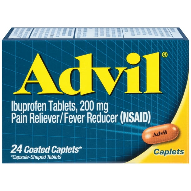 Advil Coated Caplets Pain Reliever and Fever Reducer, Ibuprofen 200mg