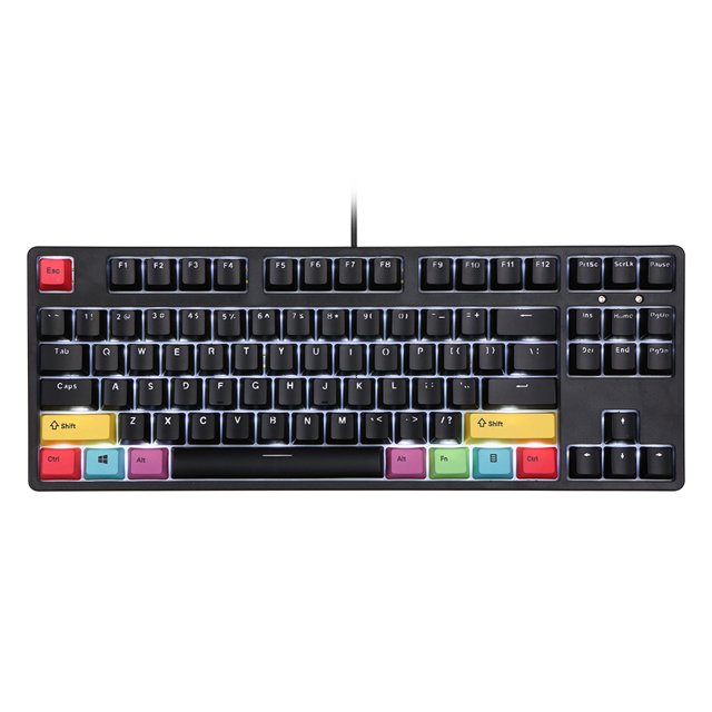 TFixol Backlit Mechanical Keyboard N-key Rollover/ Blue Switch/ Macro Recording Keys/ Detachable Frame/ 10 PBT Keycaps Black