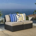 thumbnail image 3 of Afuera Living Outdoor Wicker Armless Chair in Dark Brown (Set of 2), 3 of 17