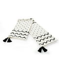 thumbnail image 3 of LR Home and Evette Rios Cream and Black Chevron Dot Cotton Throw Blanket, 50" x 60", 3 of 9