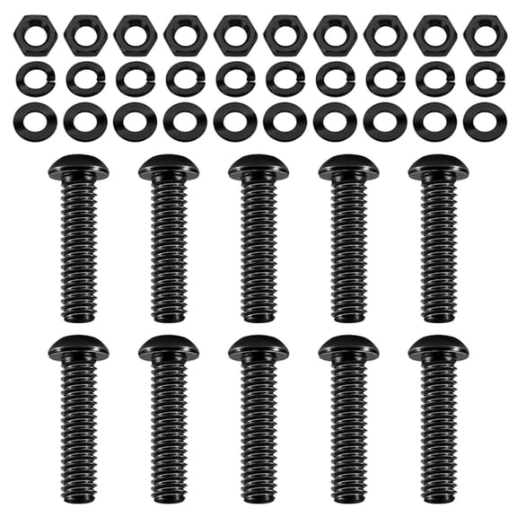 TIERPOP Round Head Bolts Steel Hexagonal sockets Screws Set Including Nut & Washers Machine Equipment Fixing set for Industri