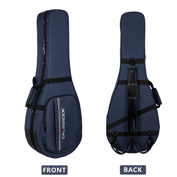 Crossrock 5-String Banjo Foam Case | Lightweight Blue Gig Bag for Resonator Banjos with Plush Interior & Storage Pockets (CRP300BJBL)