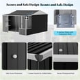 thumbnail image 6 of Jocisland 10x10.5x7 FT Metal Storage Shed, Dual-Zone Tool Shed with Work Area, Reinforced Frame, Gable Roof, Ventilated Design, Dark Grey, 6 of 8
