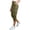 AGH42-Army Green, variant on Lumtrix Cargo Capris For Women With Pockets Summer Casual Loose Capri Pants Plus Size High Waisted Work Button Down Cropped Pants Wine M