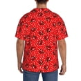 thumbnail image 5 of Fotbe Red Ladybugs On White Dotted print Short Sleeve Button Down Shirts for Men Casual Summer Beach Wrinkle Free Shirt-Medium, 5 of 7