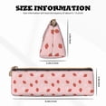 thumbnail image 4 of Xecao Hand Drawn Strawberry Print Leather Pencil Case -Stationery Bag Pen Holder for Work & Office, 4 of 5