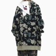 thumbnail image 3 of Sudadera con capucha bordada con estampado de estrella de camuflaje de Hello Kitty para mujer, abrigo informal holgado con cremallera, ropa de moda americana, 3 of 3
