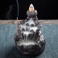 thumbnail image 4 of AMERTEER Display Mold Teahouse Waterfall Lotus Backflow Incense Burner Ceramic Censer Home Decoration, 4 of 7