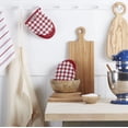 thumbnail image 2 of KitchenAid Gingham Mini Oven Mitt 2-Pack Set, Passion Red, 5.5"x8", 2 of 4
