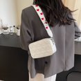 thumbnail image 4 of Bolso En Forma De Corazón Pequeño Cuadrado Correa Ancha PU Hombro Para Mujer Blanco, 4 of 9