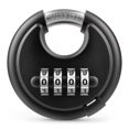 thumbnail image 1 of 4 Digit Combination Disc Padlock with Hardened Steel Shackle Combo Lock for Sheds, Storage Unit, School Gym Locker, 1 of 6