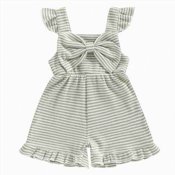 Toddler Baby Girl Sleeveless Ruffle Jumpsuit 1T 2T 3T 4T 5T 6T Summer Romper Outfits Short Ruffle Sleeve Jumpsuit