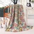 thumbnail image 2 of Boho Bohemia Flower Blanket,Comfortable Soft Flannel Throw Blanket,All Season,Warm Lightweight Blankets for Sofa Bed Couch Living Room Chair,40"x50"(100x130cm), 2 of 4