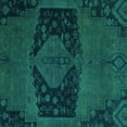 thumbnail image 1 of Ahgly Company Indoor Square Abstract Turquoise Blue Modern Area Rugs, 8' Square, 1 of 4