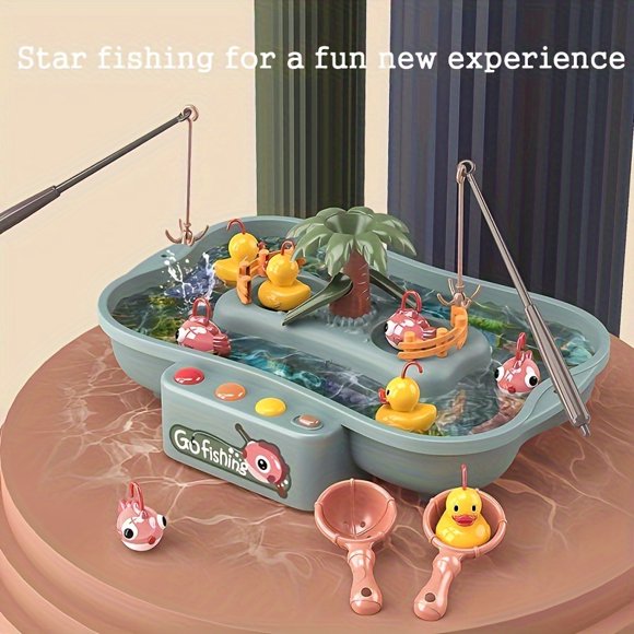 6-Song Electronic Water Circulation Fishing Game Board Set - Interactive Learning Toy for Kids - Perfect Halloween and Christmas Gift for Early Childhood Development