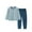 Blue, variant on XIMIN Kids Fleece Pajamas Sets 2 Piece Outfits Girls Boys Pullover Sweatshirt Long Sleeve Tops and Wide Leg Pants Matching Sweater Sets Fall Winter Clothing