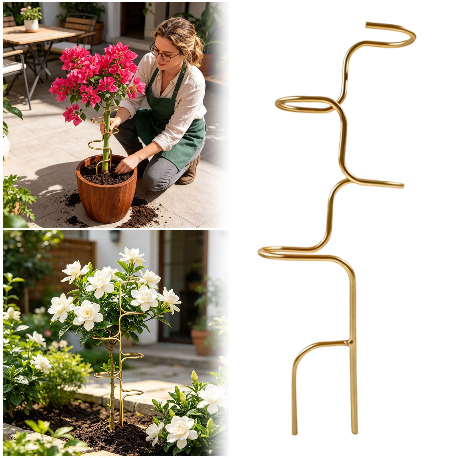UJMNHYGT Indoor Support Stakes Metal Monstera Supports, Trellis Stem Holder for Tall Potted Climbing Flowers, Stabilization for Indoors Outdoor Garden Tomato Orchid