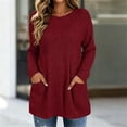 thumbnail image 2 of StSilkitty Loose Casual Sweater for Womens Solid Color Long Sleeve Crewneck Tunic Tops Lightweight Comfy Sweaters, 2 of 6