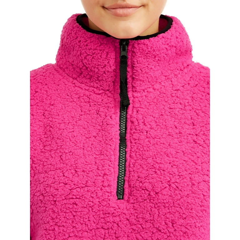 No Boundaries Juniors Quarter Zip Sherpa Pullover Sweater Walmart