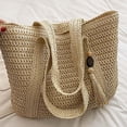 thumbnail image 5 of HXWCHs Women's Woven Straw Beach tote Bag Boho Summer Shoulder Handbag with Tassel for Travel 45x36x40cm Beige, 5 of 7