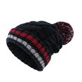 thumbnail image 2 of SPRING PARK Womens Winter Striped Beanie Crossed Cap Chunky Cable Knit Pompom Soft Warm Hat, 2 of 3