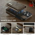 thumbnail image 6 of Decase 2 in 1 Magnetic Detachable Wallet Case Compatible with iPhone 16 Pro Max, Premium Leather RFID Blocking Flip Wallet Card Holder Shockproof Phone Case Supporting Wireless Charging,Coffee, 6 of 11