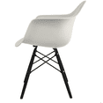 thumbnail image 3 of 2xhome Set of 2 Light Gray Mid Century Modern Designer Contemporary Vintage Chairs Dining No Wheels Living Kitchen Guest With Arms Armchairs Solid Back Accent Plastic Black Wood Wooden Legs DAW, 3 of 6