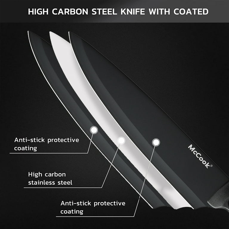 McCook Knife Set with Built-in Sharpener Block, MC703 Kitchen Knife Set  with Block, 26 Pcs High Carbon Stainless Steel Kitchen Knife Sets with  Block