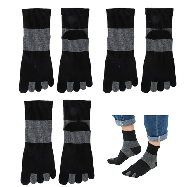 3 pares de calcetines cómodos de algodón puro con puntera dividida, calcetines deportivos, calcetines de algodón para exteriores para hombres y mujeres