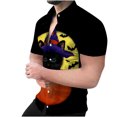thumbnail image 1 of Camisa de manga corta con cuello en V para hombre, con estampado de Halloween, informal, con estampado de blusa Pompotops oipoqjl45995, 1 of 7