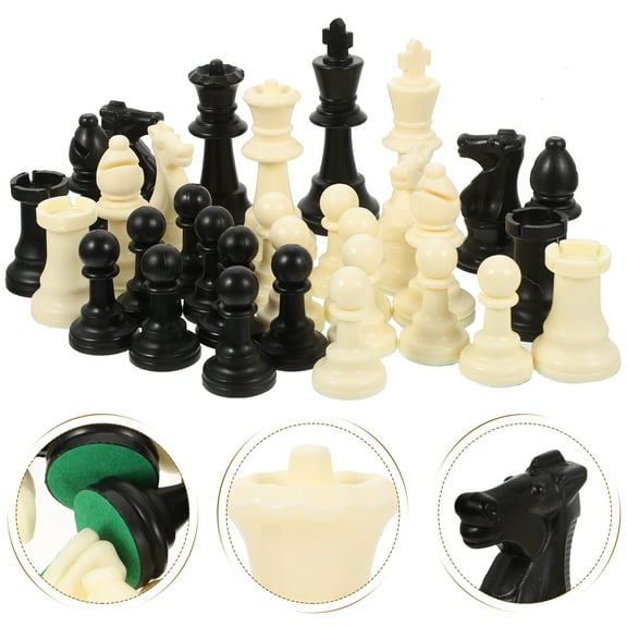 WASHWEPE Large Chess Pieces Only Plastic 1Set for Chess Playing and Travel