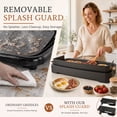 thumbnail image 5 of SENSCHEF Cleansnap Everyday 20 inch Electric Griddle, 1700W Rapid Heating, Foldable Anti-Mess Shield, ILAG Nonstick, Dishwasher Safe, Wooden Black, 5 of 12
