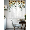 thumbnail image 4 of Sunflower Sheer Curtains 72 Inch Length 2 Panels Set Window Treatments, Yellow Floral Eucalyptus Leaves Watercolor Rod Pocket Semi Curtains for Living Room/Bedroom/Kitchen Décor, 104"W x 72"L, 4 of 7