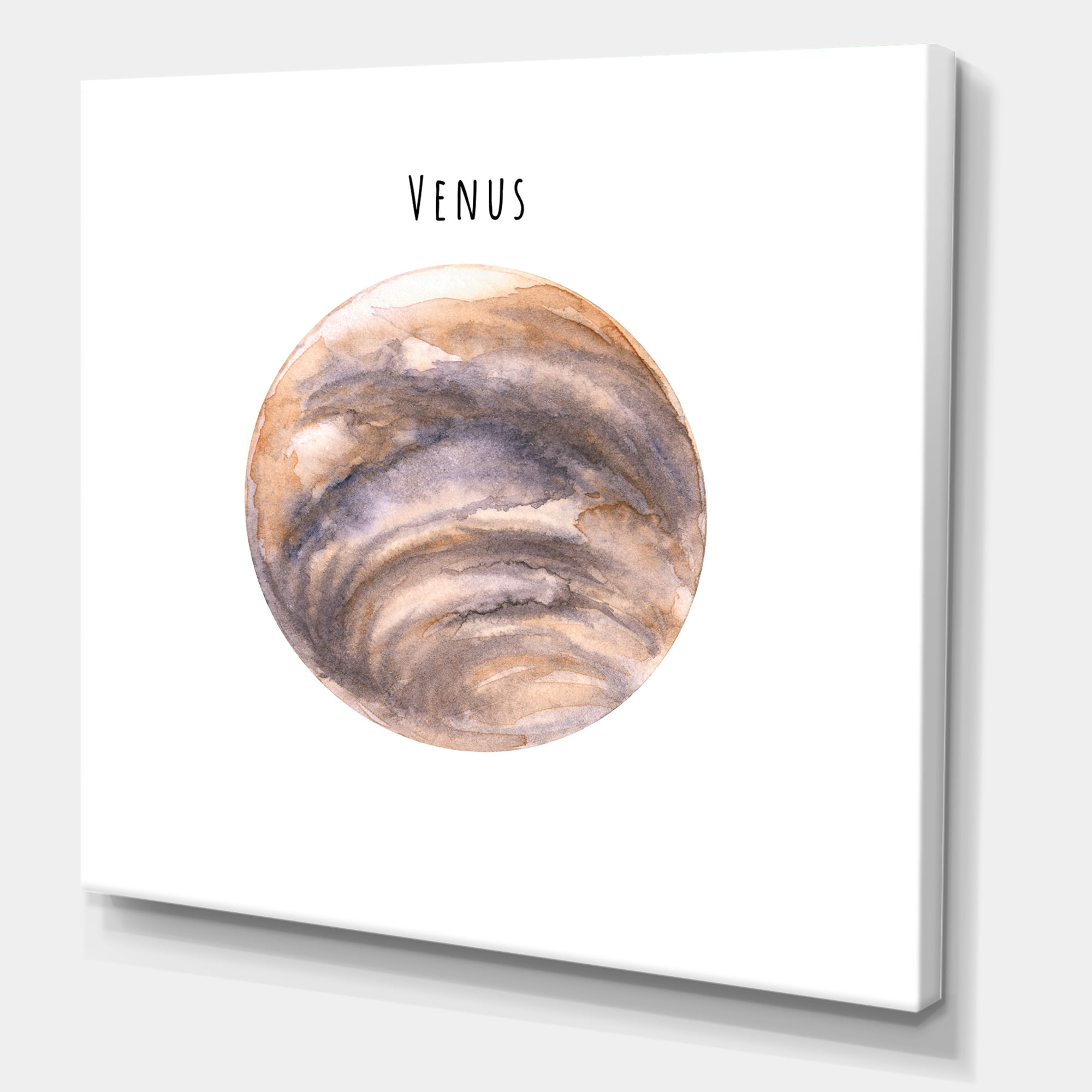 Abstract Planet Venus 30 in x 30 in Painting Canvas Art Print, by Designart