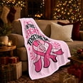 thumbnail image 3 of This Fight Together Awareness Theme, Cozy Typography Art Scene, Warm Flannel Blanket for Living Room and Reading Nook, Art Lovers Valentine's Day Gift, Artistic Home Decor, 3 of 9