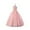 Pink, variant on Girls Elegant Sleeveless Floral Lace Embroidered Tulle Ball Gown Dress for Birthday Party Wedding