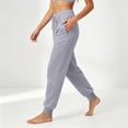 thumbnail image 4 of Women's Drawstring Waist Sweatpants, Casual Solid Color Jogger Pants with Pockets, Soft Loose Fit Athletic Sweat Pants for Lounge Workout Daily Wear 07-Light Gray L, 4 of 5