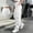 White, variant on Liuinsasek Womens Cargo Long Pants Solid Color Casual With Elastic Waist Multiple Pockets Outdoor Hiking Sport Pant