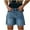 Blue, variant on Wyobmus Jean Shorts for Women Stretch Denim Hot Pants Ladies High Waisted Flat Front Distressed Ripped Casual Denim Shorts with Pockets Light Blue