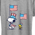 thumbnail image 3 of Peanuts - Snoopy and Woodstock Flags - Women's Short Sleeve Graphic T-Shirt, 3 of 6