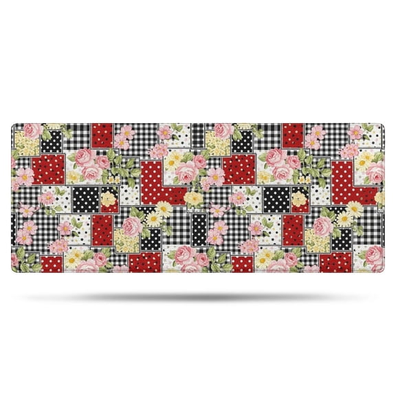 Pioneer Flower Floral Print Pattern Bathroom Rugs Mat, Non Slip Microfiber Bathroom Rug with Rubber Backing, Soft Mats for Bathroom Floor Tub Shower, 24"x60"