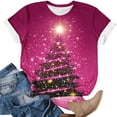 thumbnail image 4 of Craaazy Women's Shirts Christmas Printed Short Sleeved Round Neck Top Gifts, 4 of 5